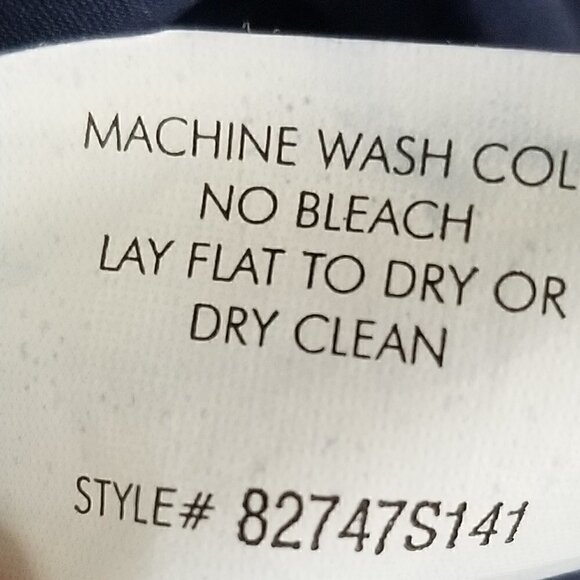 Navy Blue Silk Blend Tunic Sweater Mixed Media Size Large Long Sleeves - Picture 6 of 12